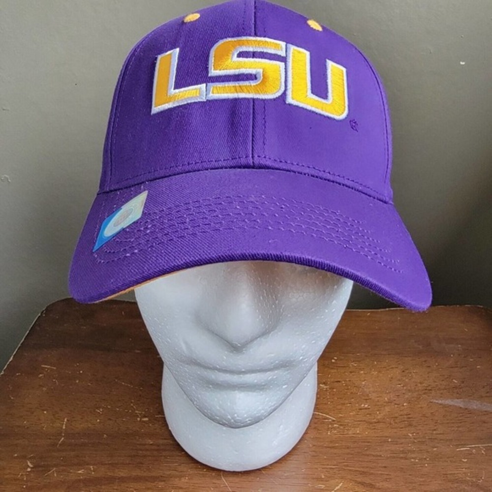 Captivating Headgear NCAA LSU Tigers Baseball Cap Hat Purple‎ Strapback New